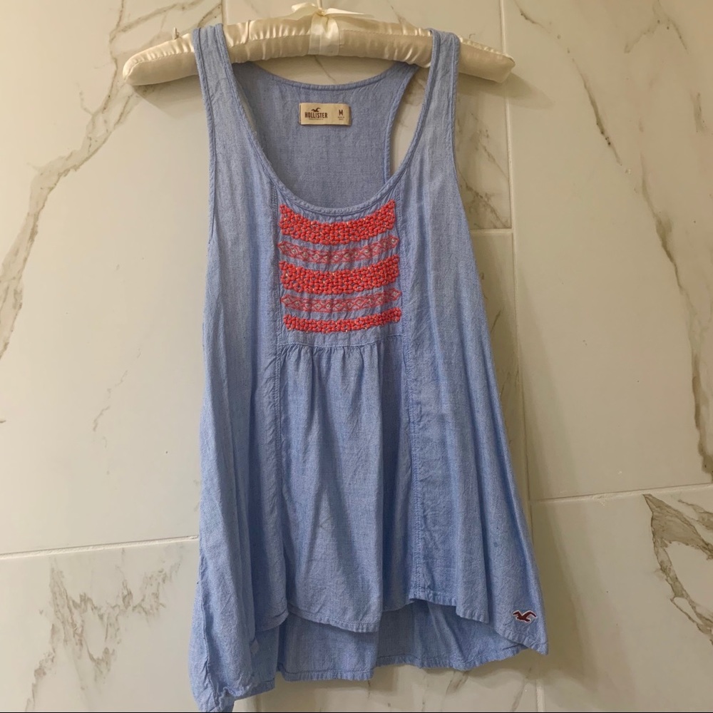 Blue and pink tank top